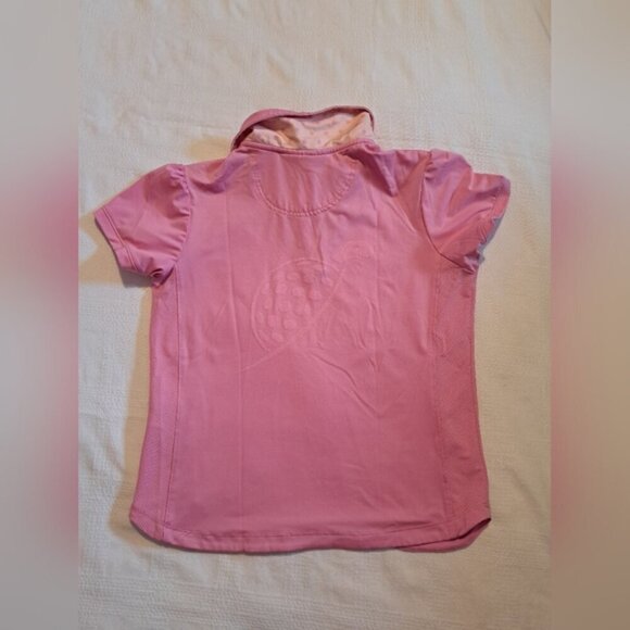 Turtles & Tees girls size XL 14/16 pink & peach polo top, VGUC - Picture 3 of 5